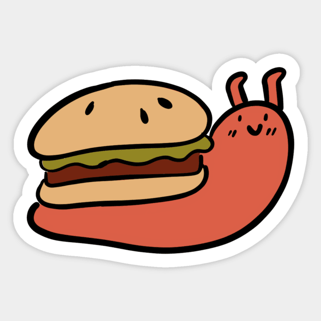 Hamburger Snail Sticker by bathbunny